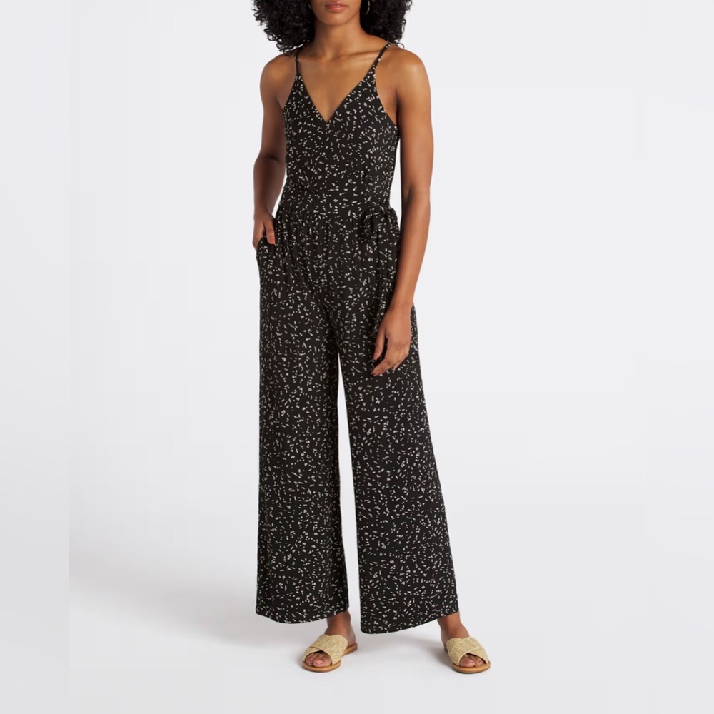 NWT Kaileigh Black and Cream Patterned Jumpsuit